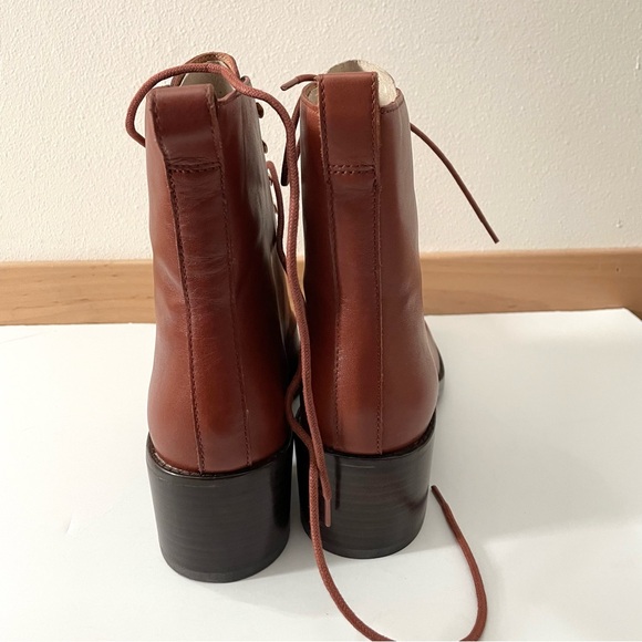 Madewell Patti lace-up boot Warm Cinnamon NIB sz 9.5 - Picture 5 of 14